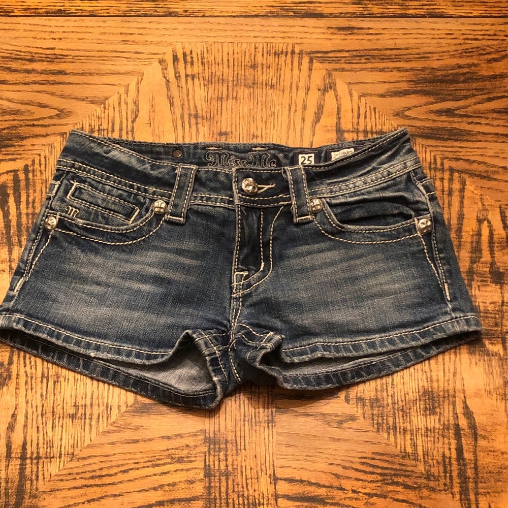 Miss Me Dark Blue Jean Shorts
